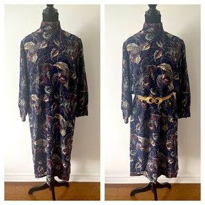 VINTAGE Blue Printed Dress